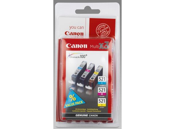 Blekk CANON CLI-521 Value Pack C/M/Y(3) 